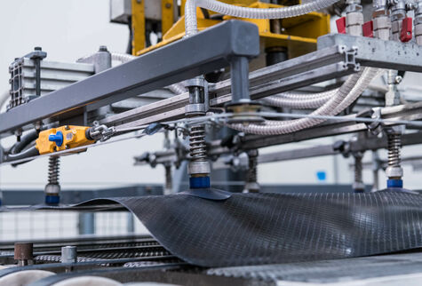slip sheets on manufacturing machine