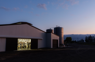 Milking shed at dawn